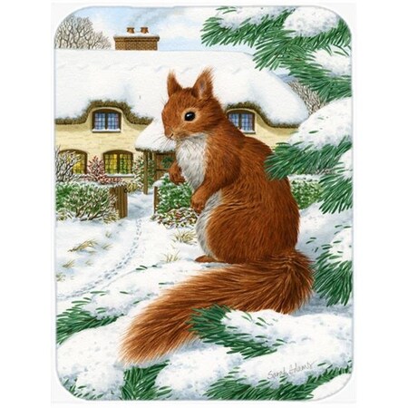 Carolines Treasures Carolines Treasures ASA2014LCB Red Squirrel & Cottage Glass Cutting Board; Large ASA2014LCB